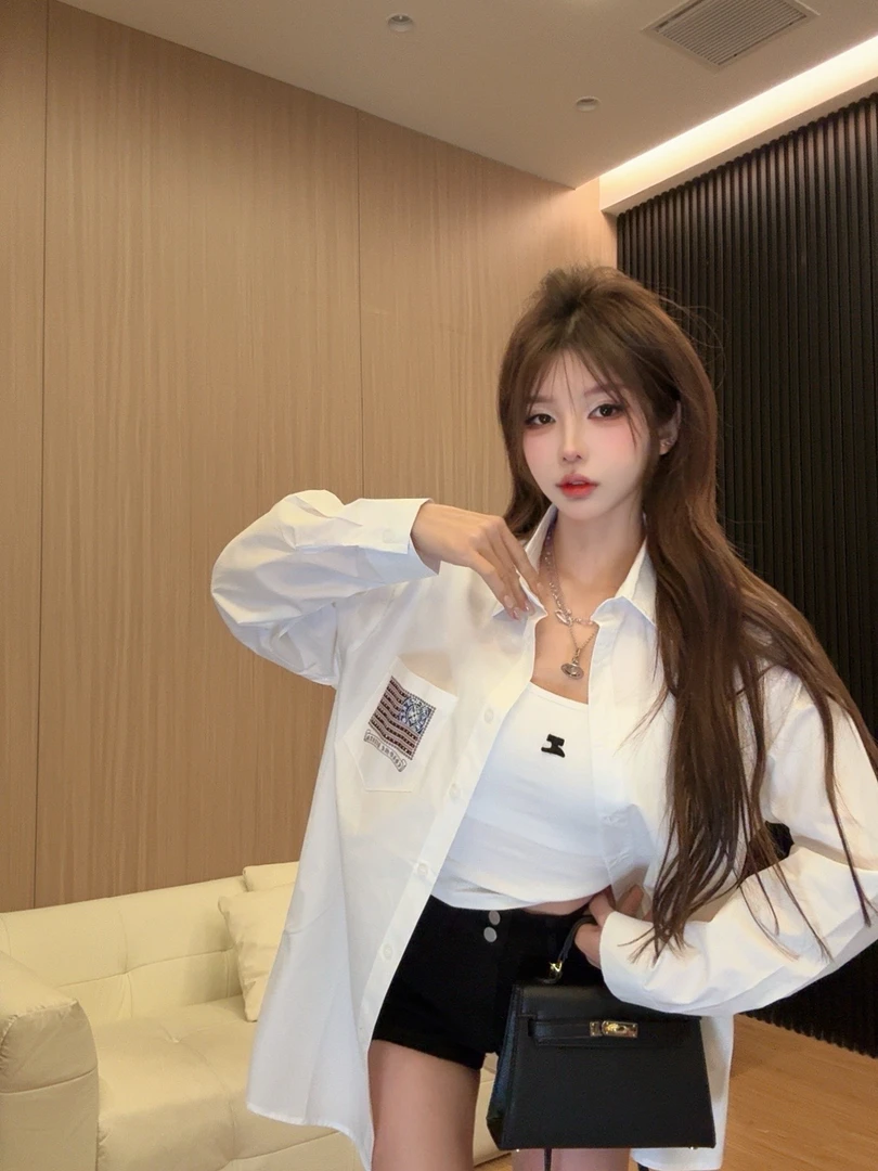 李馨儿【微醺】气质休闲百搭小众宽松韩版洋气秋季设计感长袖衬衫