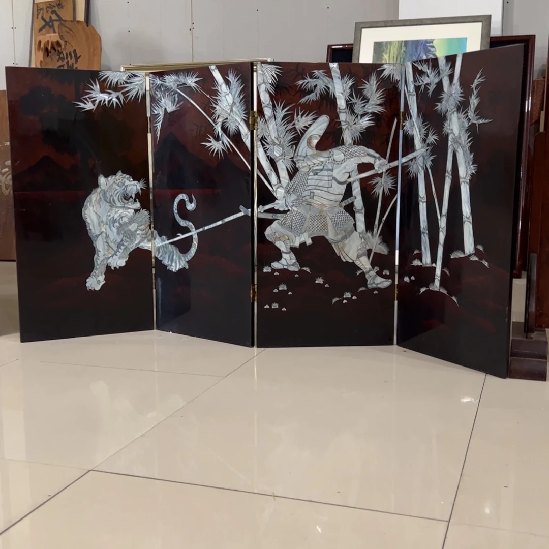 绘画屏风框画茶空间设计