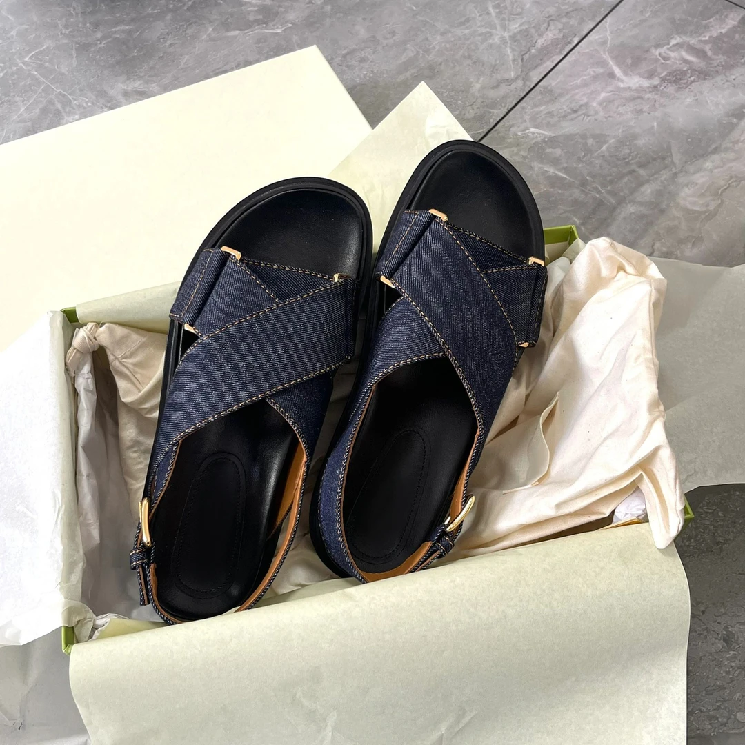 羊皮版~厚底凉鞋女网红ins潮2025年夏新款交叉带百搭平底罗马鞋女