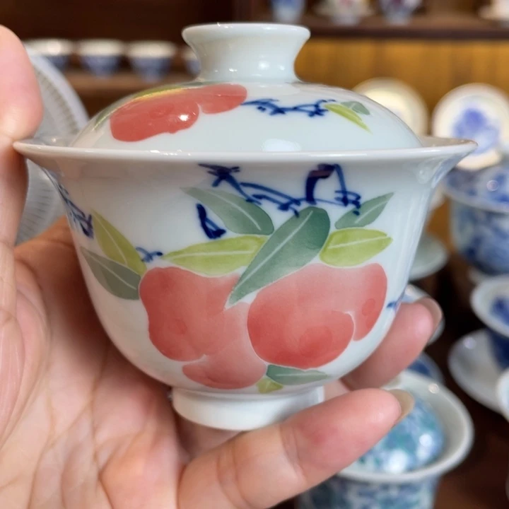 手工手绘身体盖碗