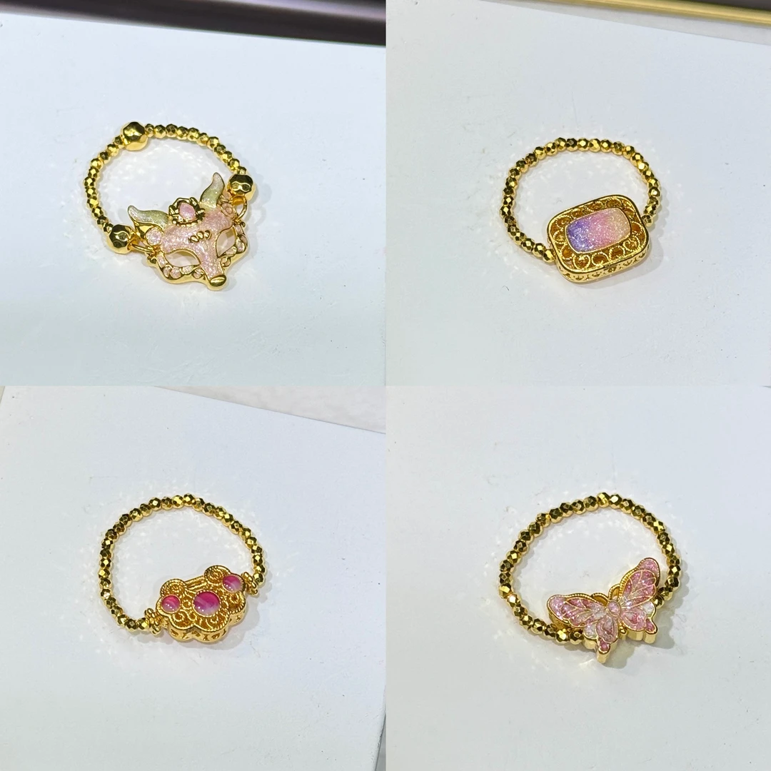 足金999蹦迪珠戒指小克重百搭 C2419001
