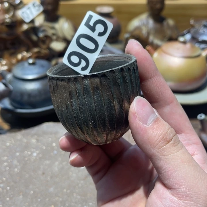 手工制作柴烧茶杯微瑕905