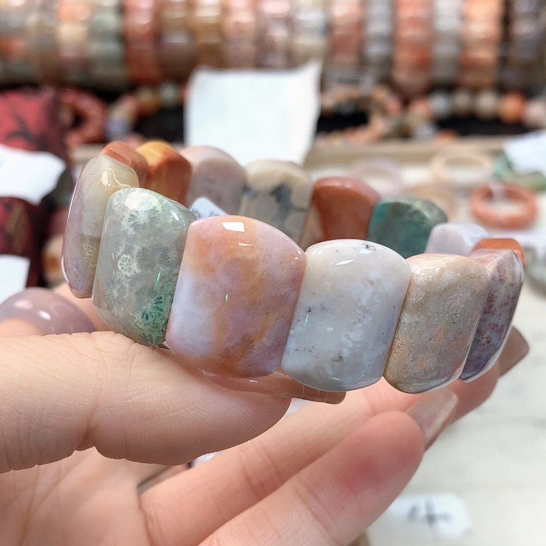 硅化珊瑚（珊瑚玉）手链未镶嵌清****洛208