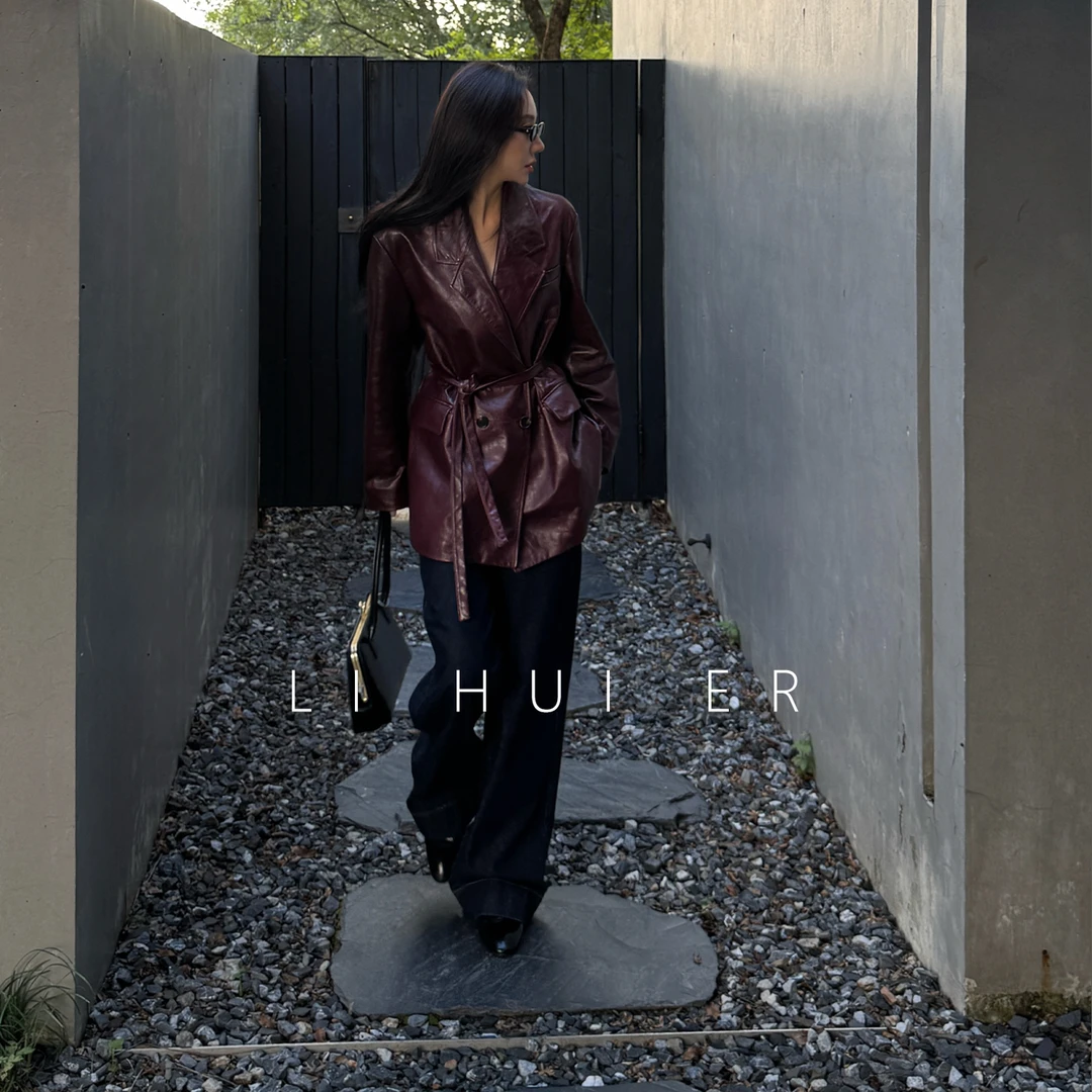 LiHuiEr李慧儿【未尽画】2025秋显小众设计师款蓝色牛仔裤LL025371