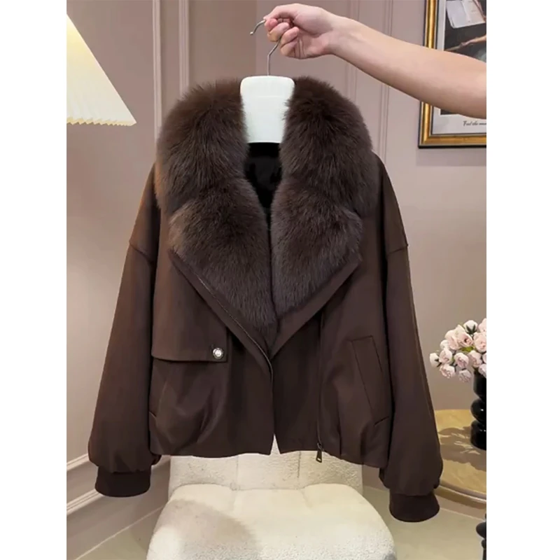 霖优【月华灼灼】2025冬季新款韩系宽松显瘦外套女气质毛领短款棉服