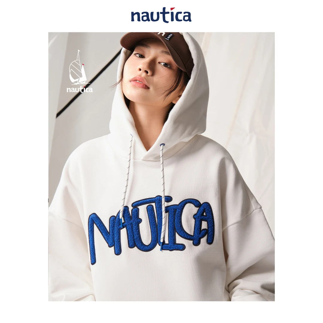 Nautica White Sail白帆×经典袋鼠口袋潮流连帽卫衣KW5472