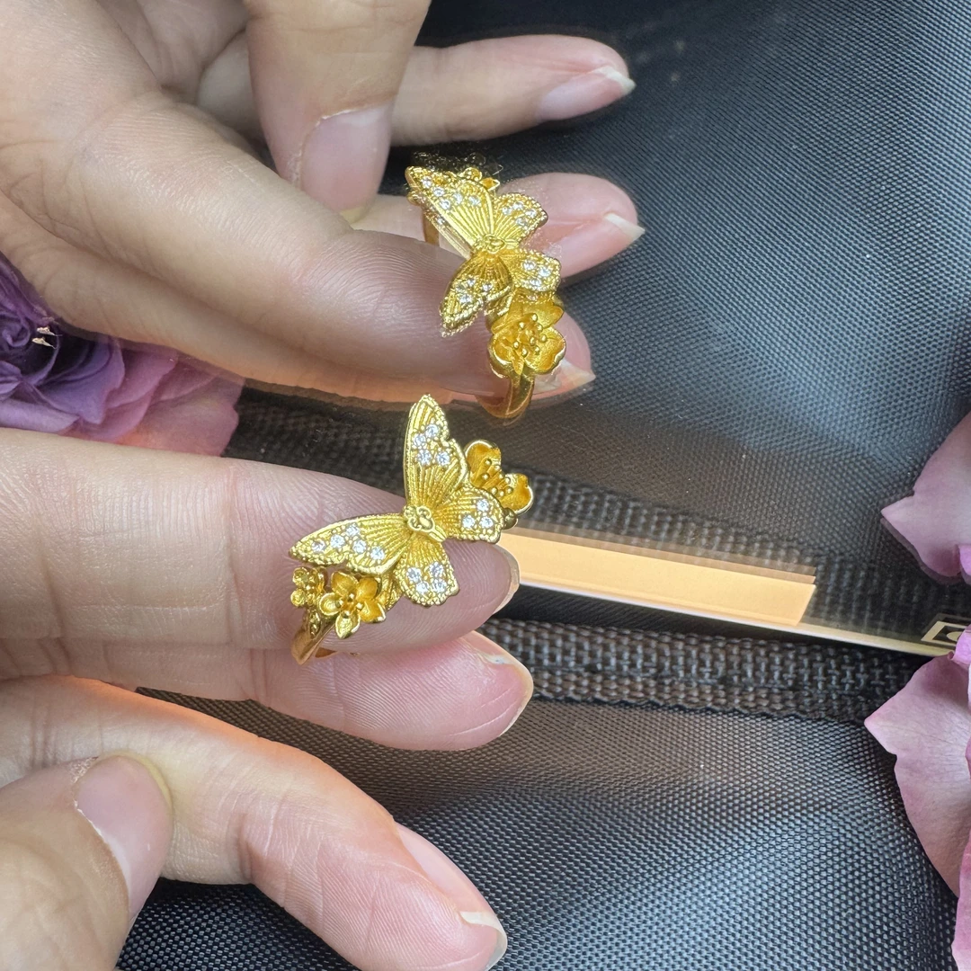 【丁老头甄选】繁华蝴蝶戒指4063