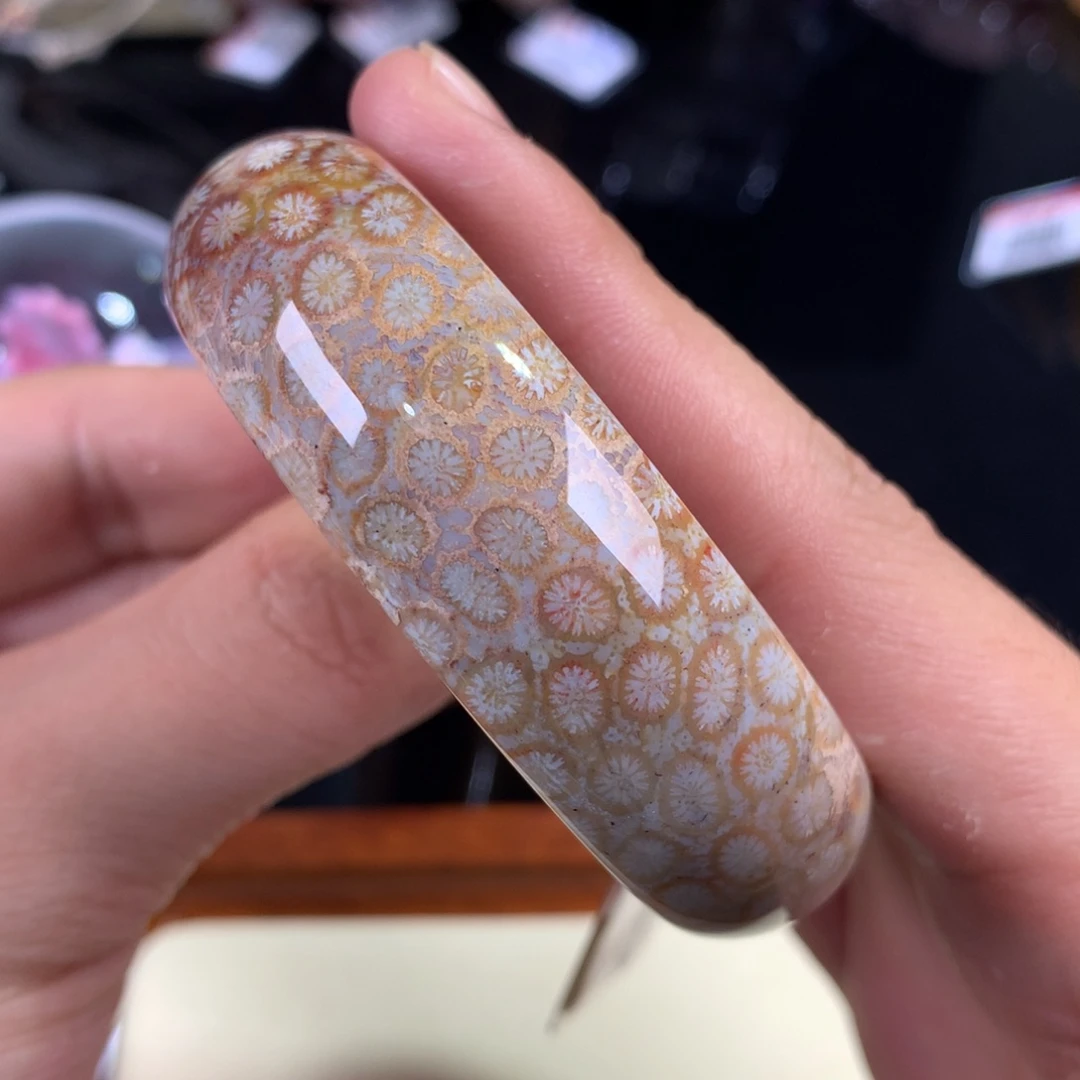 硅化珊瑚（珊瑚玉）未镶嵌吊坠(赠链)39号红彩雏菊花54.6圈