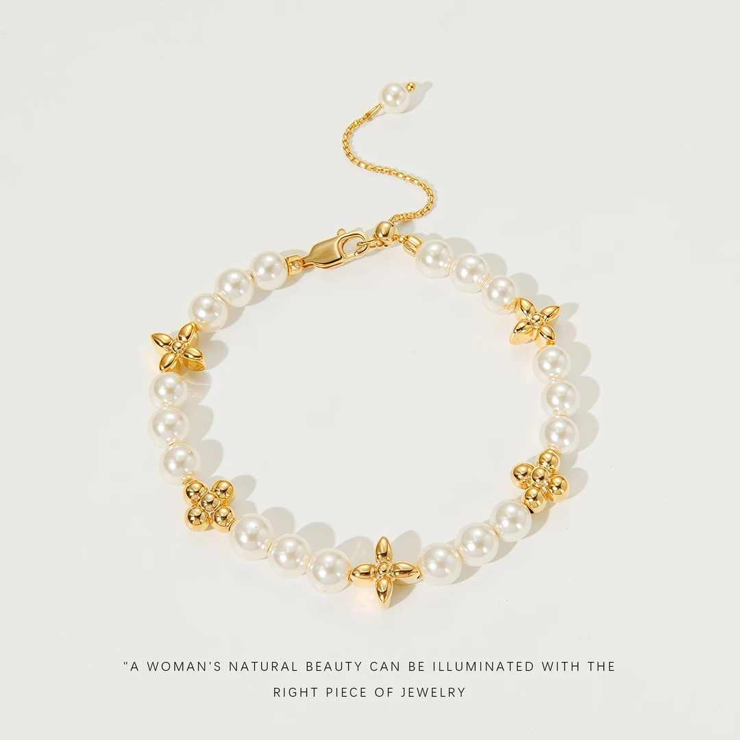 铜合金仿珍珠手链 经典简约气质百搭女手链A519