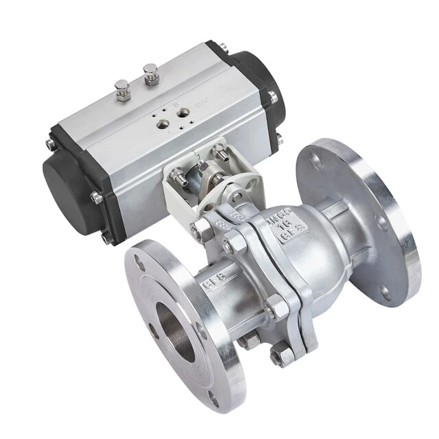 气动球阀法兰Q641F-16P不锈钢304铸钢切断高温蒸汽气动阀DN50 80