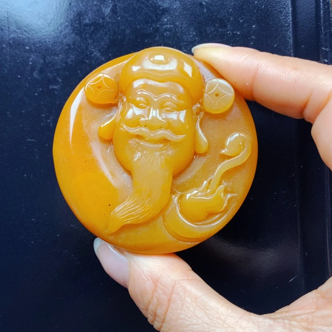 未镶嵌石英质玉（黄龙玉）吊坠(不含链)