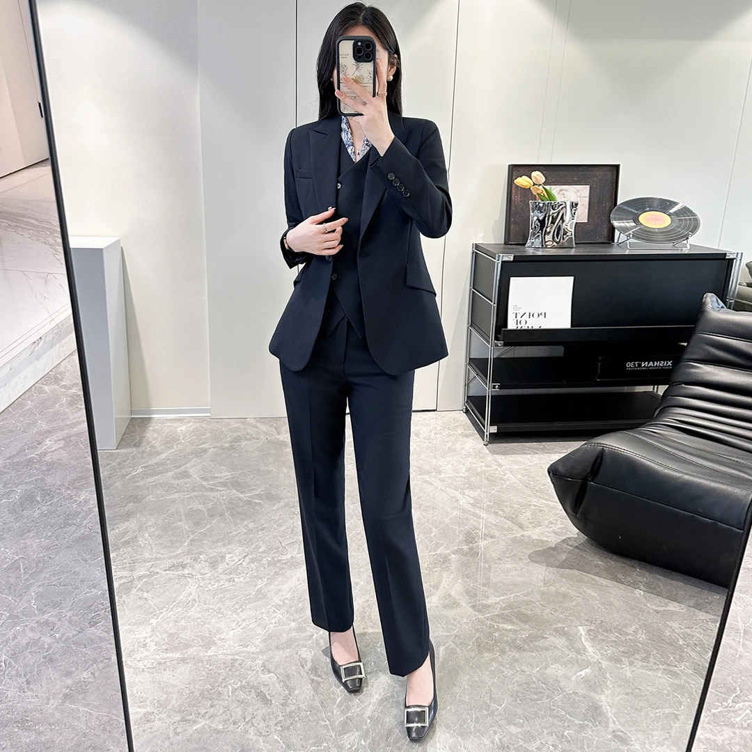 高端西装套装女正装商务经理工作服职业气质高级感西服马甲三件套