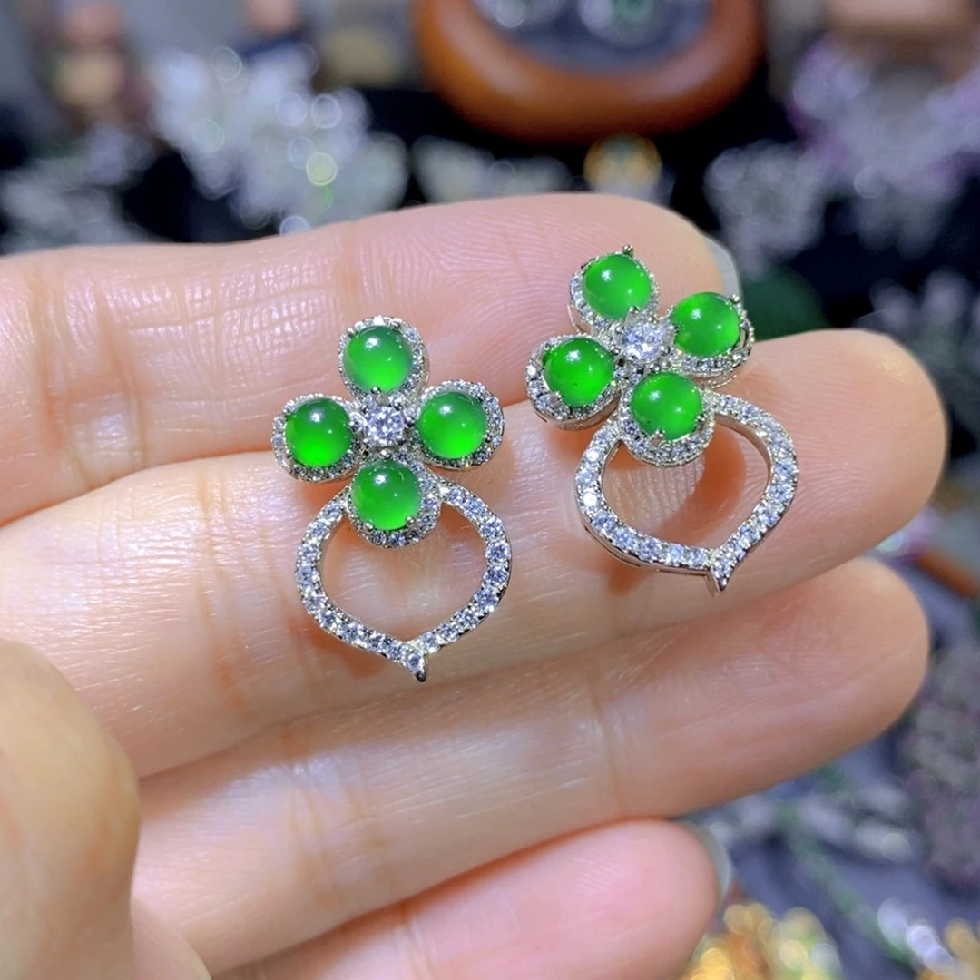 翡翠颈饰银S925镶嵌天然翡翠