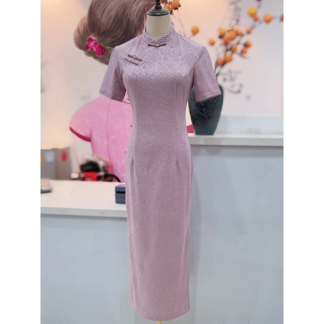 【闲云梦】衣长120新款春夏复古中长高档文艺旗袍连衣裙