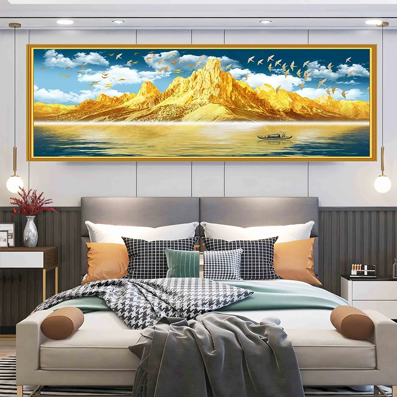 背靠金山卧室床头装饰画自粘墙贴纸画房间客厅沙发背景墙壁纸贴画