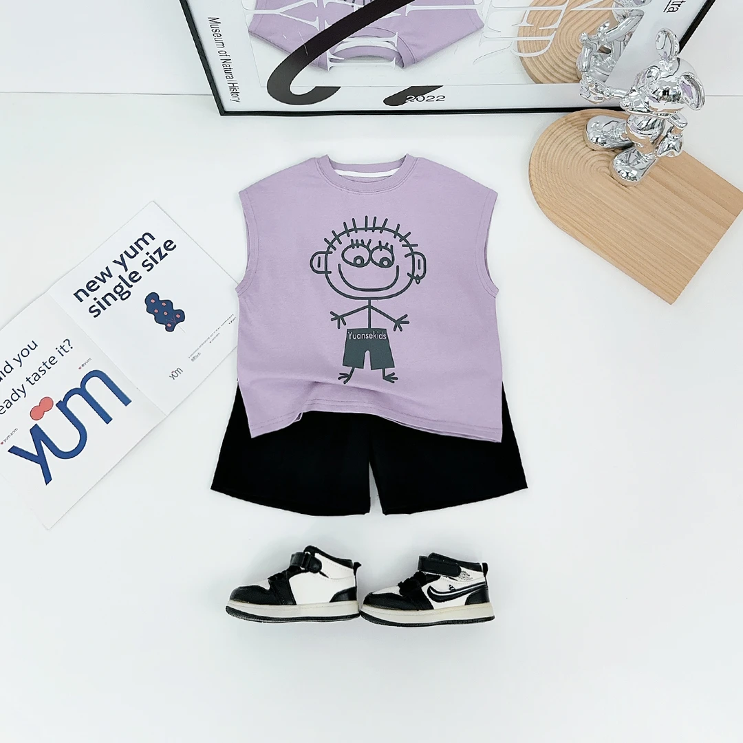 儿童背心套装无袖男童夏季2025新款洋气潮牌TT28522 悠悠童话童装