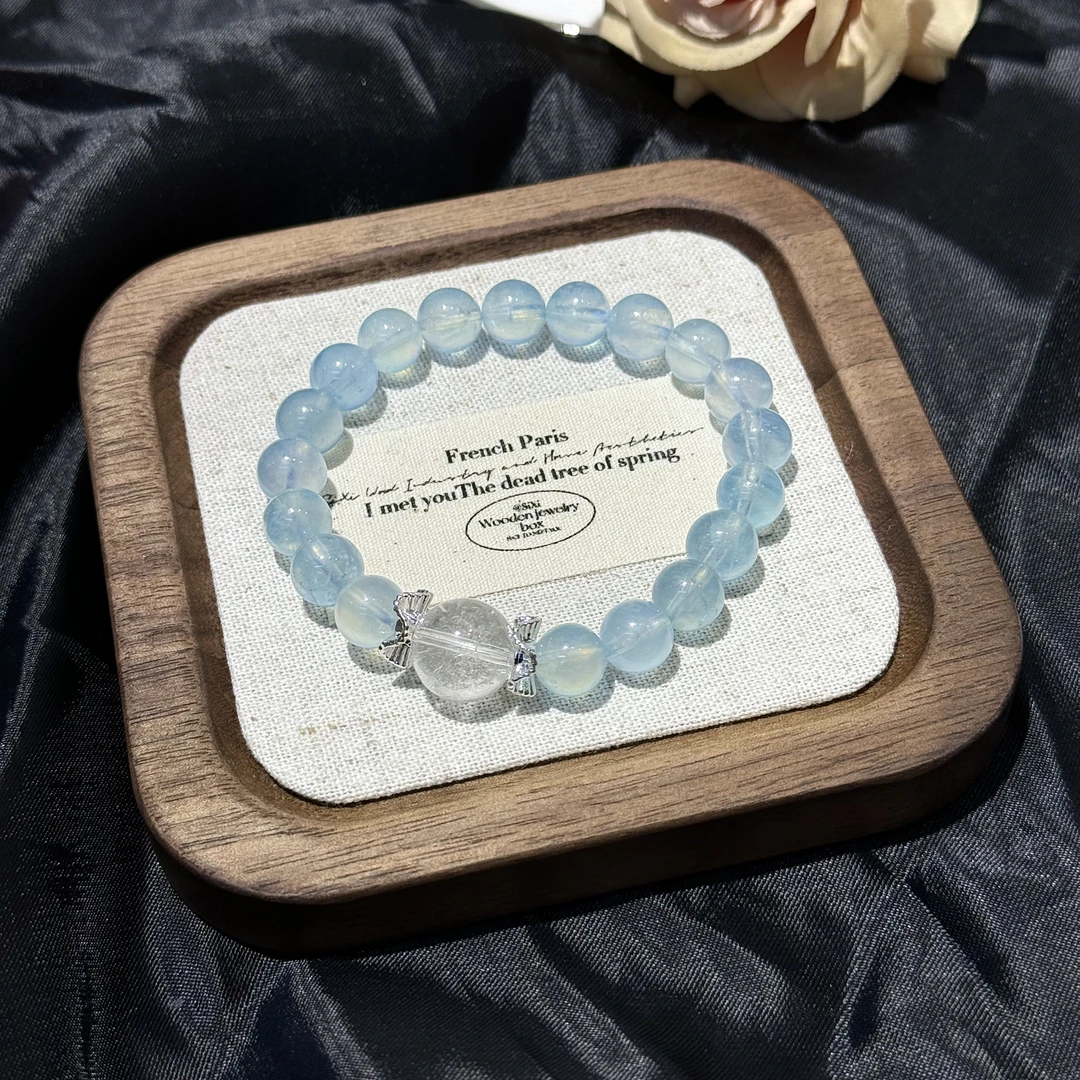 海蓝宝白水晶手串手链 多样性发其一Z174