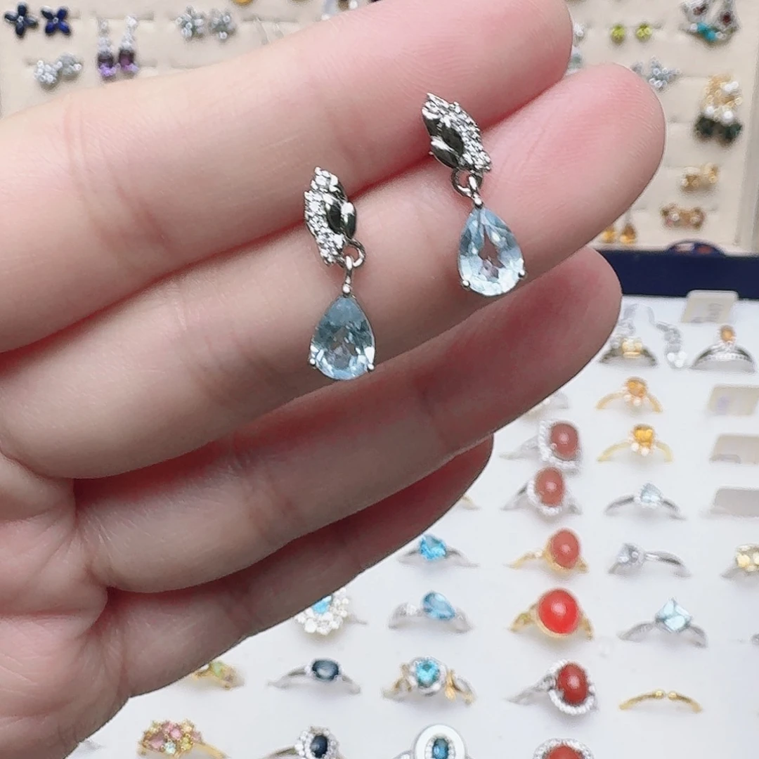 托帕石耳饰未镶嵌耳钉