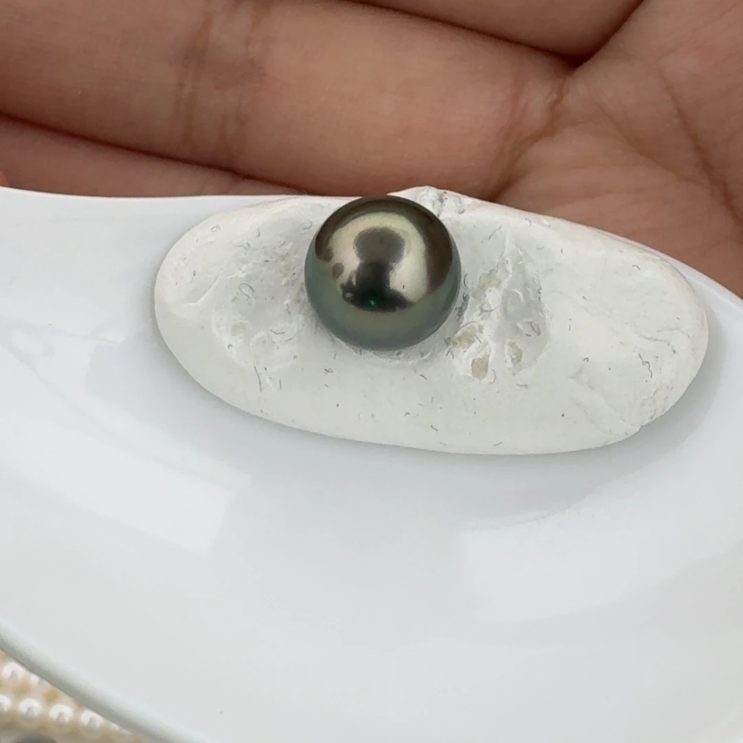海水珍珠裸珠大溪地正圆无暇镜面光10mm