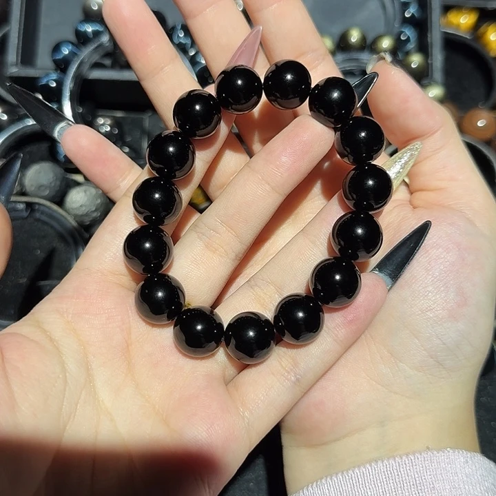 曜***坤黑曜岩未镶嵌手链