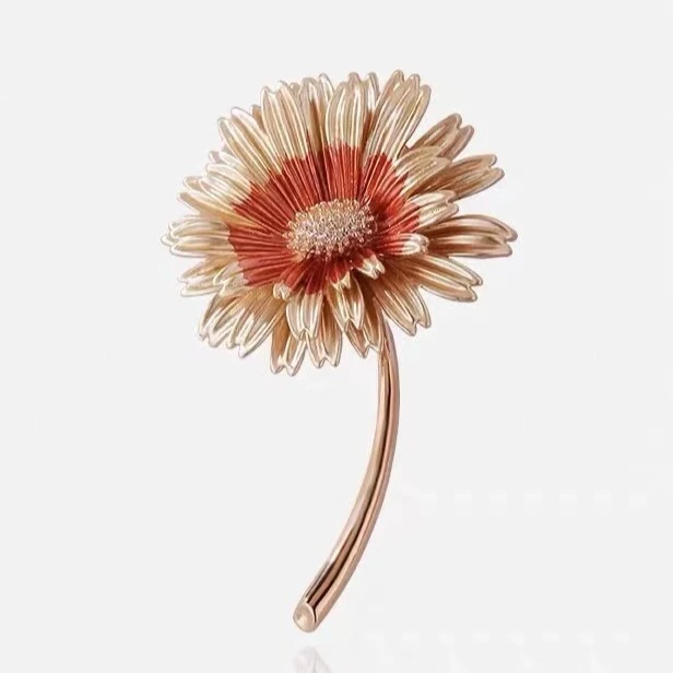 铜合金胸针 FL632黄雏菊胸针