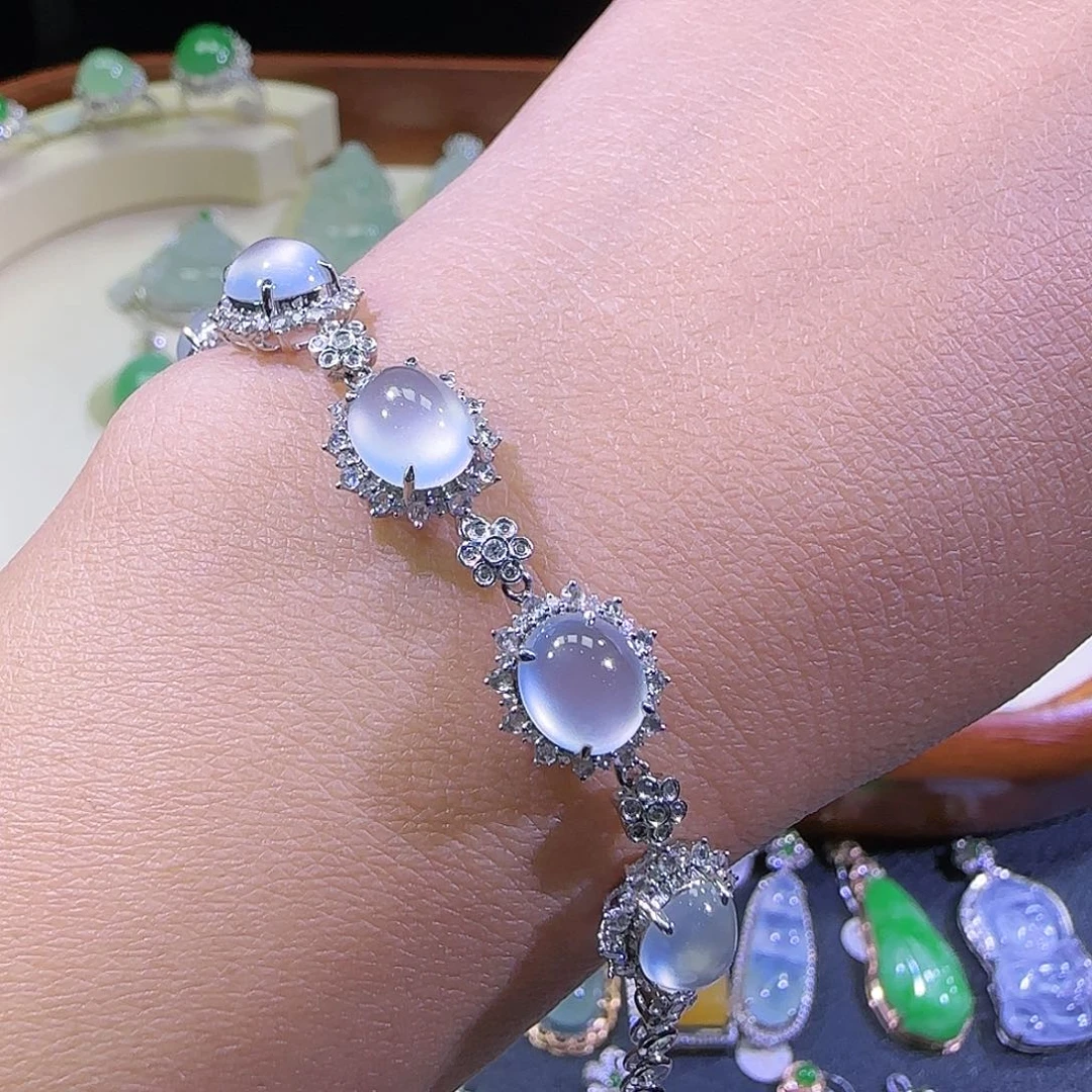 18K金镶嵌手链翡翠翡翠手链