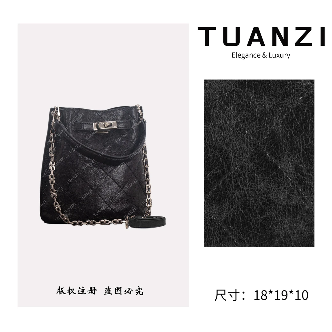 TUANZI『高端玩家』小香风气质秋冬新款腋下包 ZT-D8012-黑色