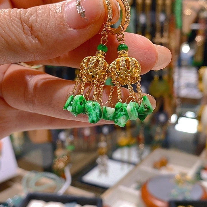 翡翠未镶嵌耳饰翡翠