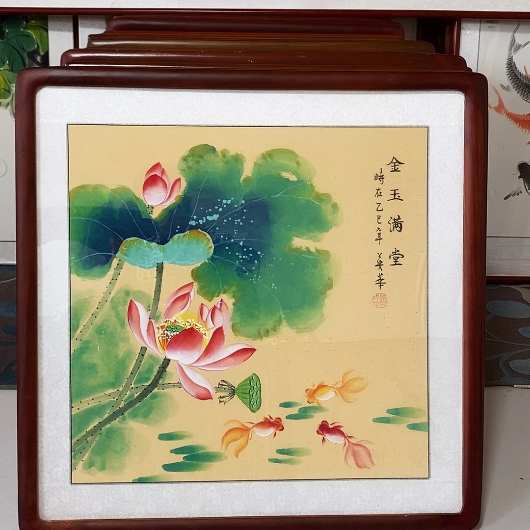 国画带框尺寸62✖️62厘米手绘包邮