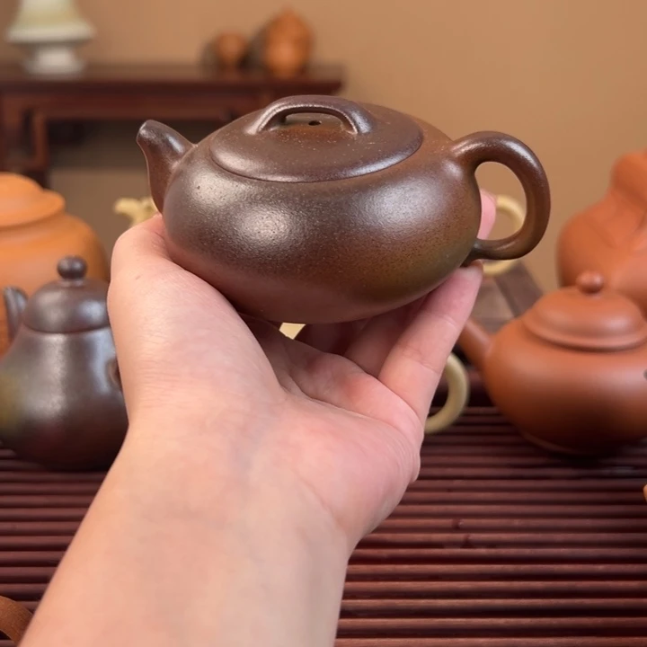 紫砂茶壶柴烧巨圆150cc