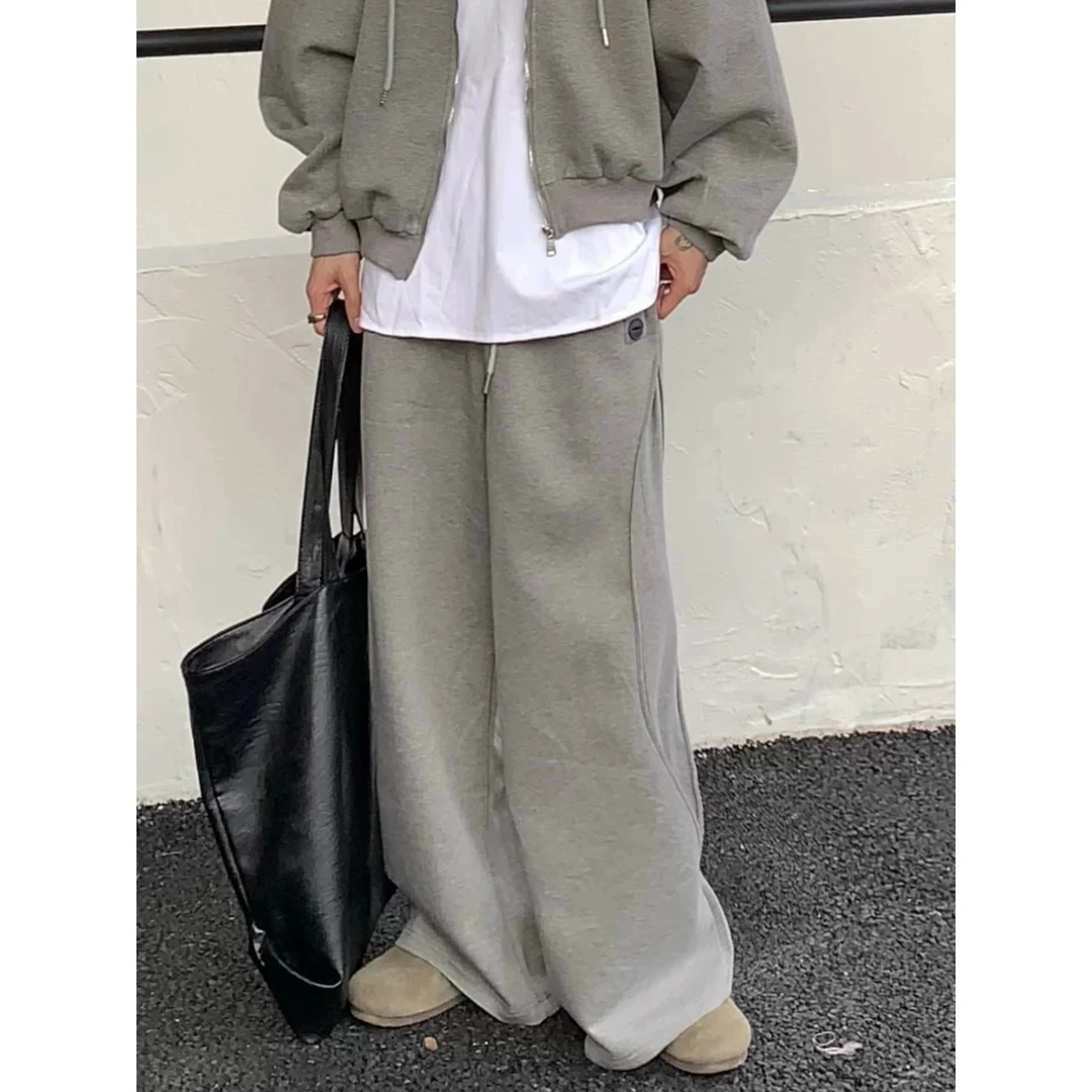 【断码清货，无码不补】韩版纯色拼接假两件时尚休闲百搭裤子 HZ2465