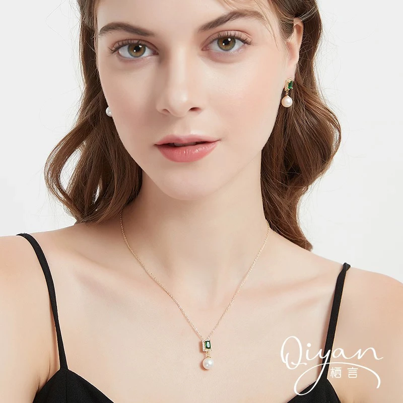 钛钢锆石项链 百搭小众饰品法式颈链轻奢坠链气质