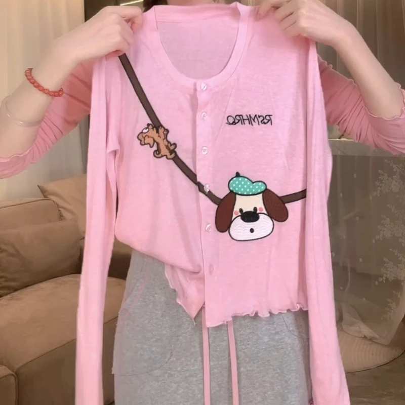 2025新款秋季流光风流行印花T恤开衫正肩LK2506918-1