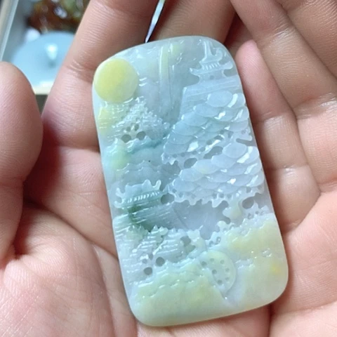 翡翠颈饰未镶嵌天然缅甸翡翠a货