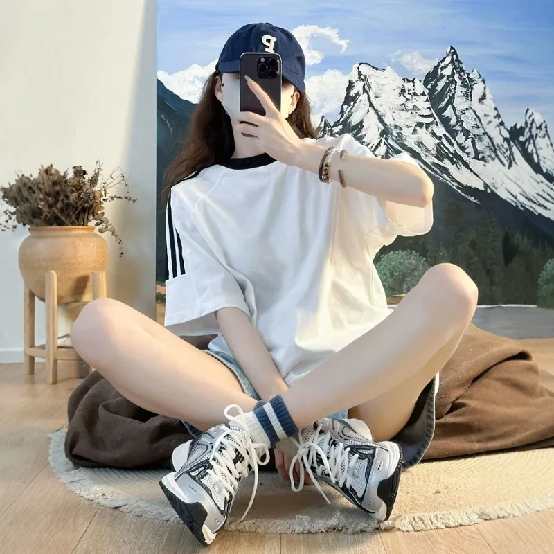 百搭舒适正品官方夏季新款宽松百搭慵懒洋气爆款短袖ins透气凉爽