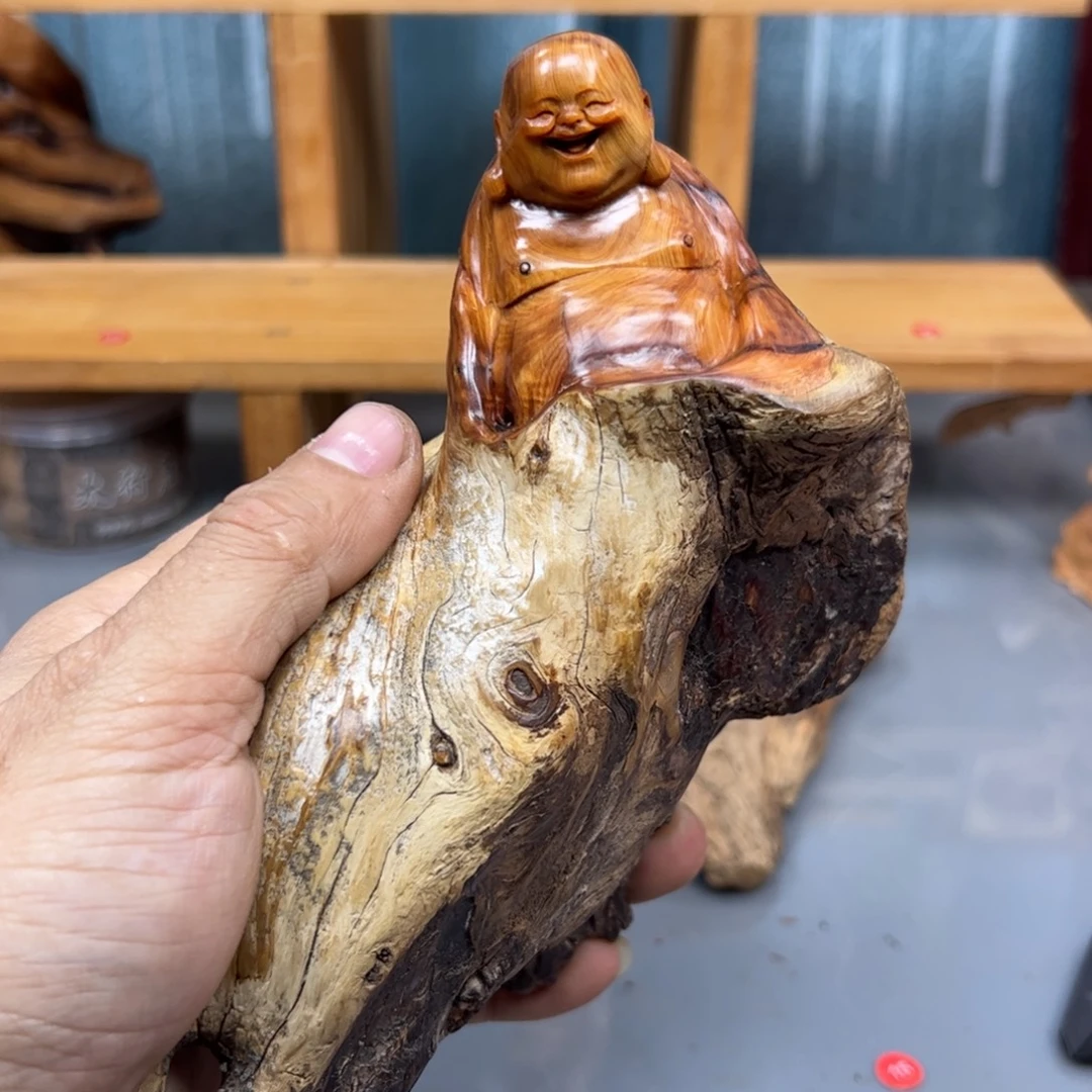 周***木崖柏木摆件手把件