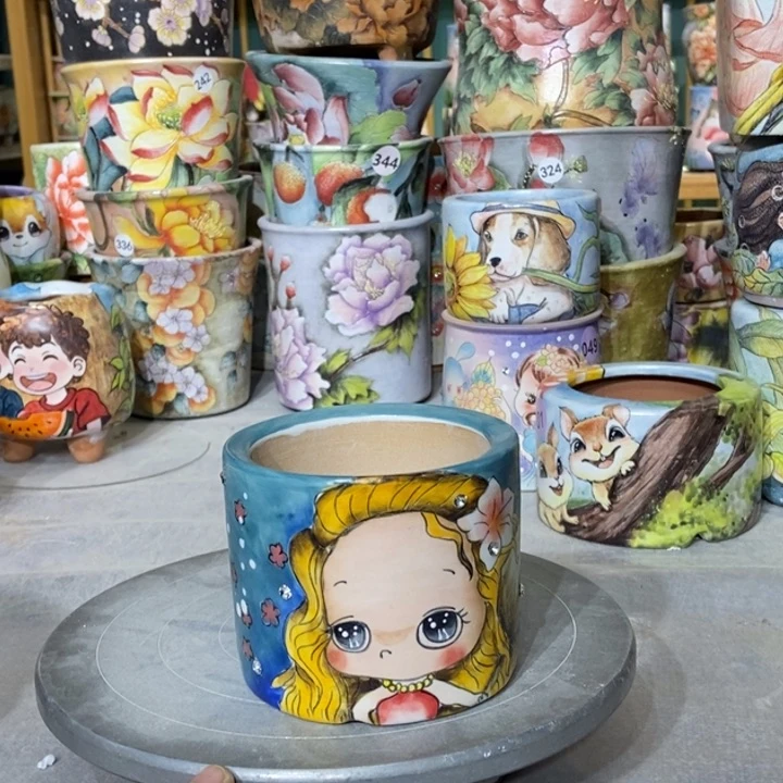 红陶景德镇艺术手绘作品