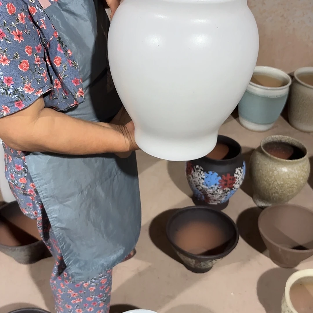 紫砂花盆口20高31