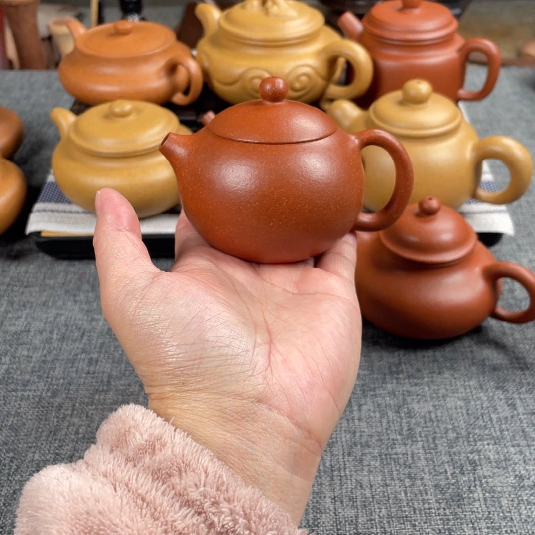 紫砂茶壶红降坡西施全手40目140