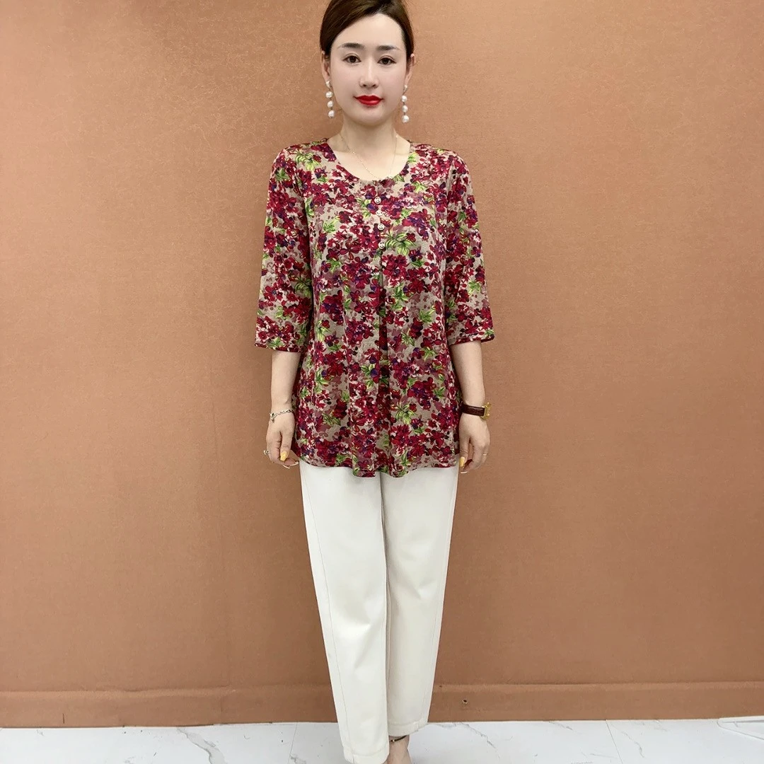 常规短袖常规款娃娃领印花T恤中袖春夏极简风欧美风
