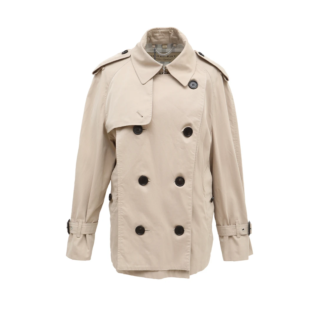 99新 BURBERRY/博柏利  经典短款 风衣 奶茶色 棉 M P244069765