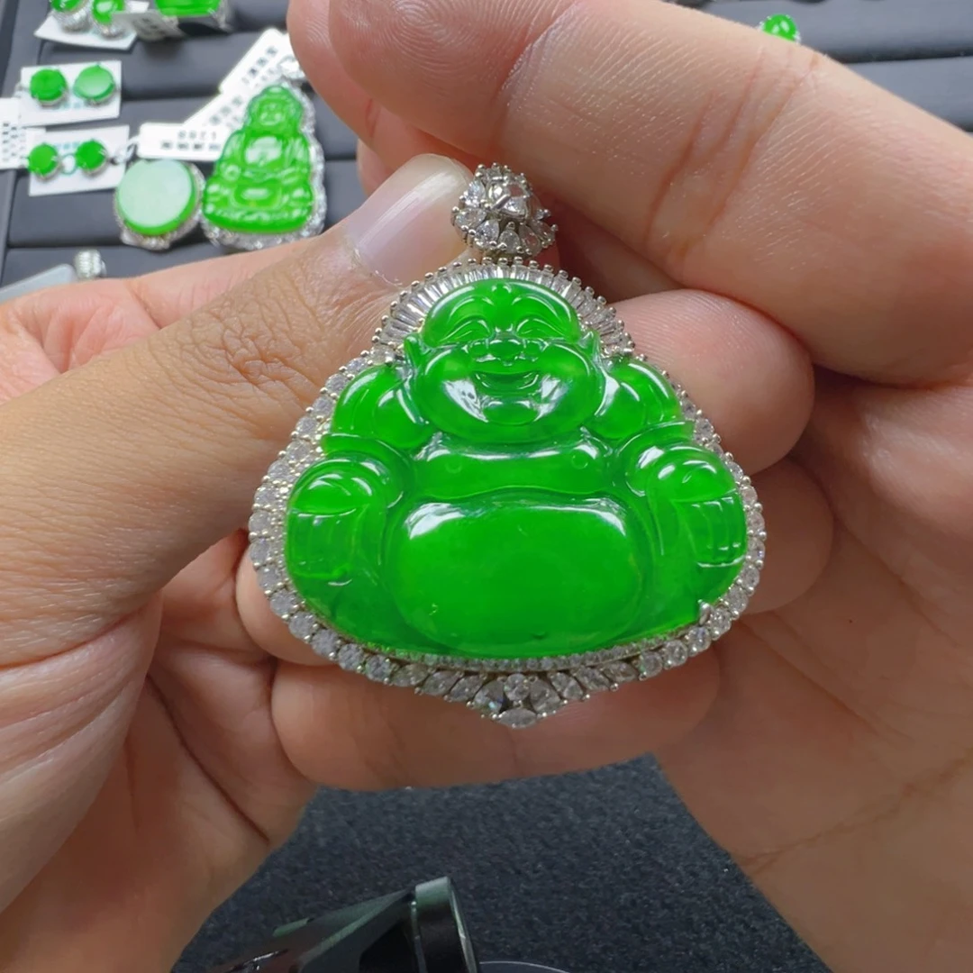 翡翠银S925镶嵌颈饰