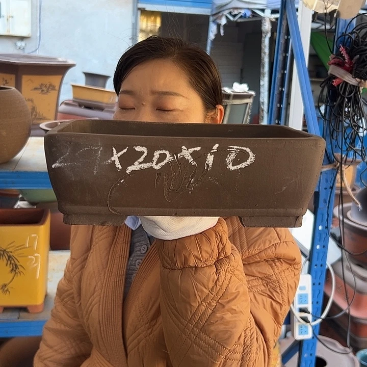 29紫泥圆角马槽花盆花盆