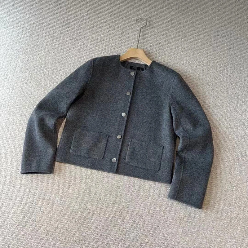 原厂特价清！拍完则无！TH羊毛混纺毛呢全手工缝制双面呢外套G20