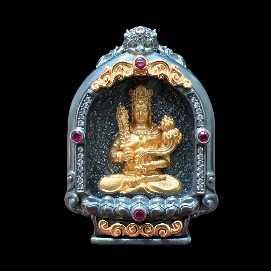 吊坠925银 V9968银吊坠虚空藏孤品