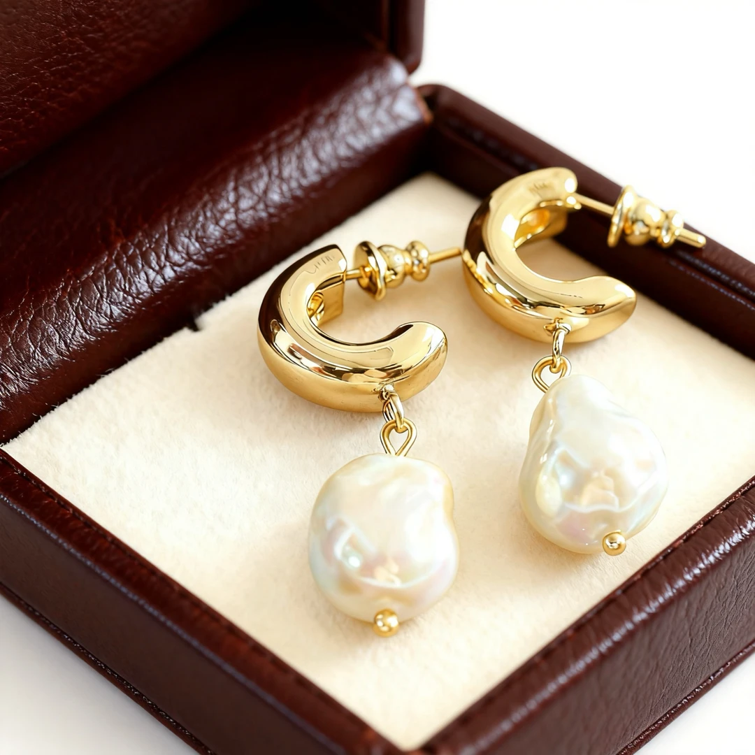 铜合金仿珍珠耳饰 法式复古风小众流苏耳环Y89