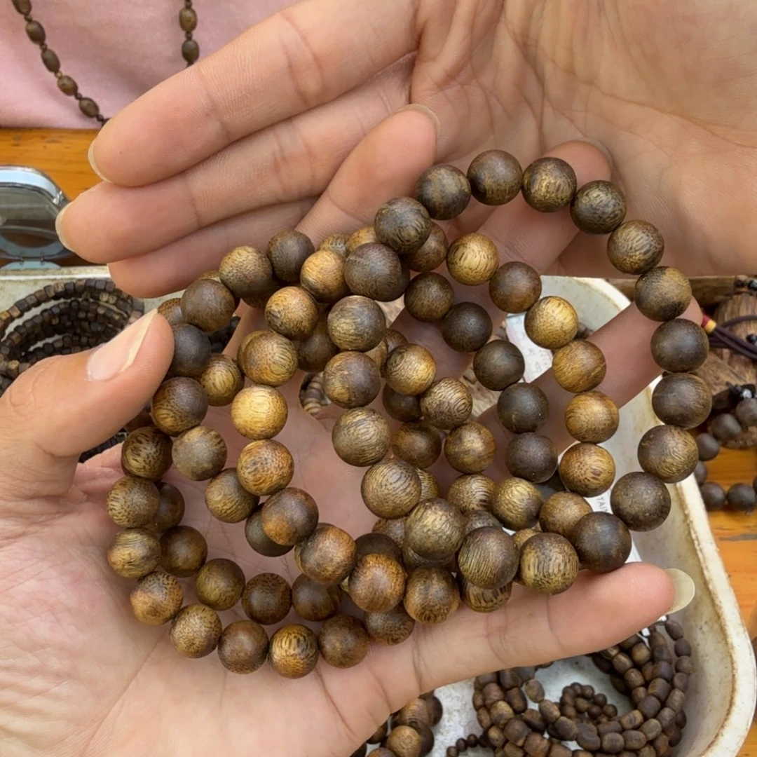 沉香手串单圈1.0乌身圆叶7克多样性发一