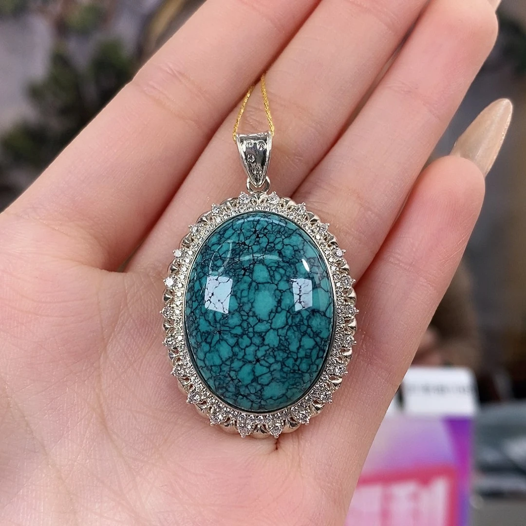 绿松石银S925镶嵌珠宝奇石