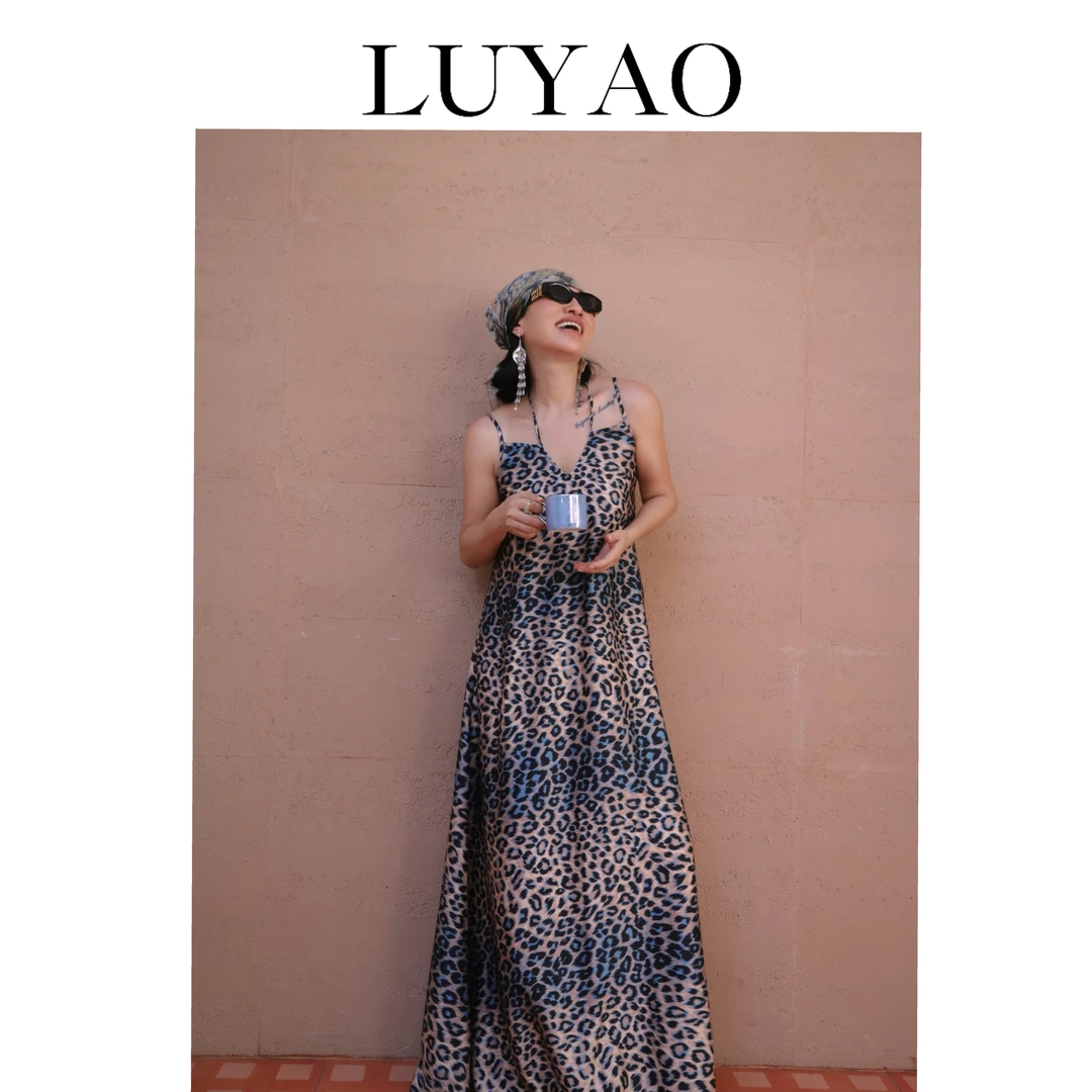 【LUYAO.录垚原创】“蓝豹爵士”-吊带连衣裙