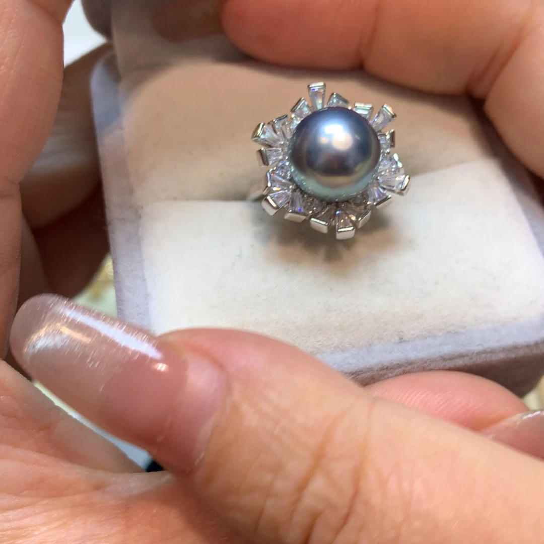 海水珍珠戒指银S925镶嵌